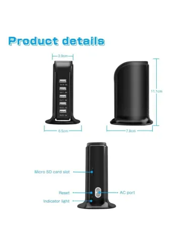 Station charge secteur USB camera a distance - details