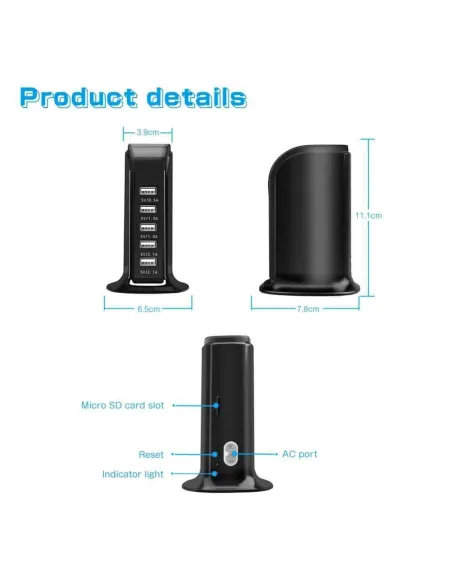 Station charge secteur USB camera a distance - details