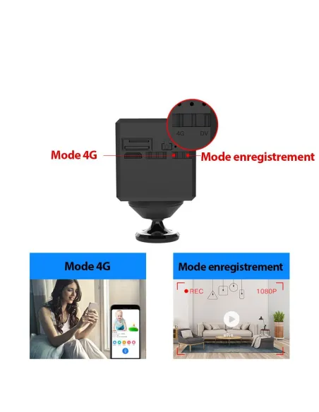 Camera 4G avec carte sim offerte - Vision en direct - jusqu'à 2 ans