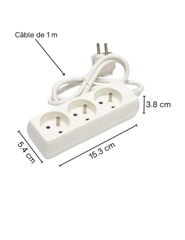 Multiprise 3 Prises WiFi avec Enregistreur Vocal Espion 32Go