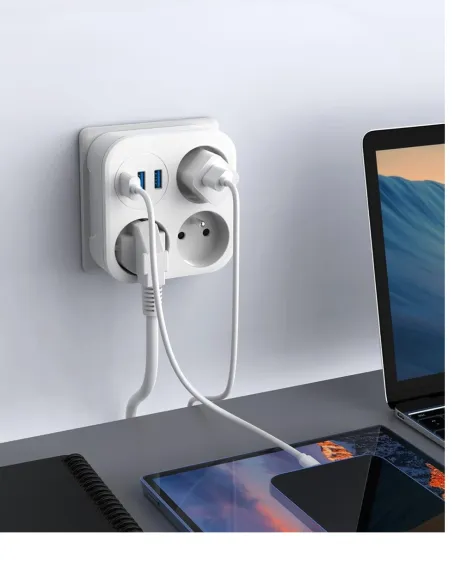 Multiprise Triplette micro espion - écoute en direct et enregistrement